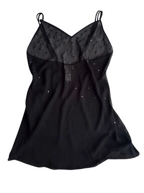 La SENZA Vintage Lingerie Babydoll Black Cami Slip top Size M